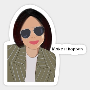 Make it happen Girl portrait Sticker